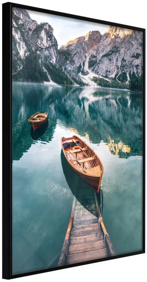 Αφίσα - Lake in a Mountain Valley - 20x30 - Μαύρο - Χωρίς πασπαρτού