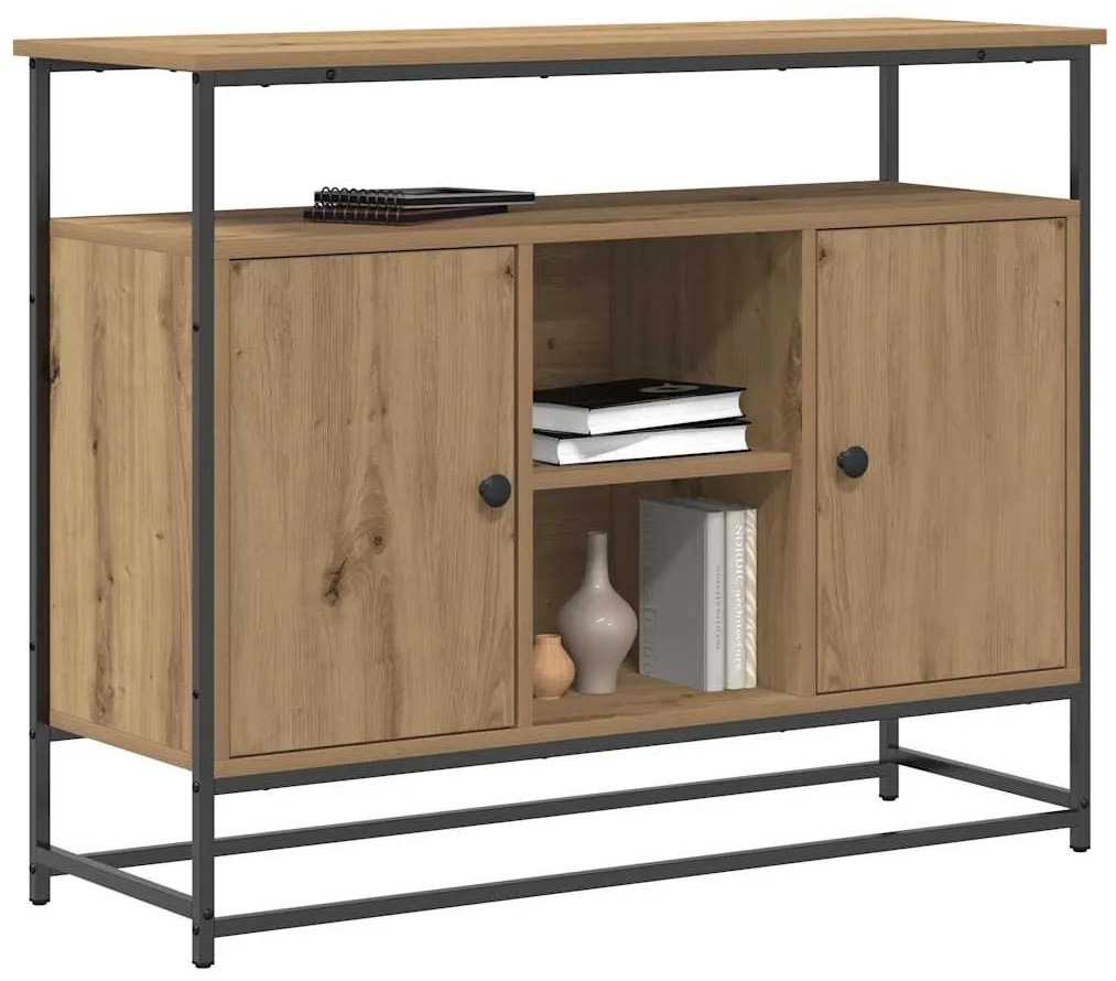 vidaXL Πλαϊνό γραφείο artisan δρυς 100 x 35 x 80 εκ.