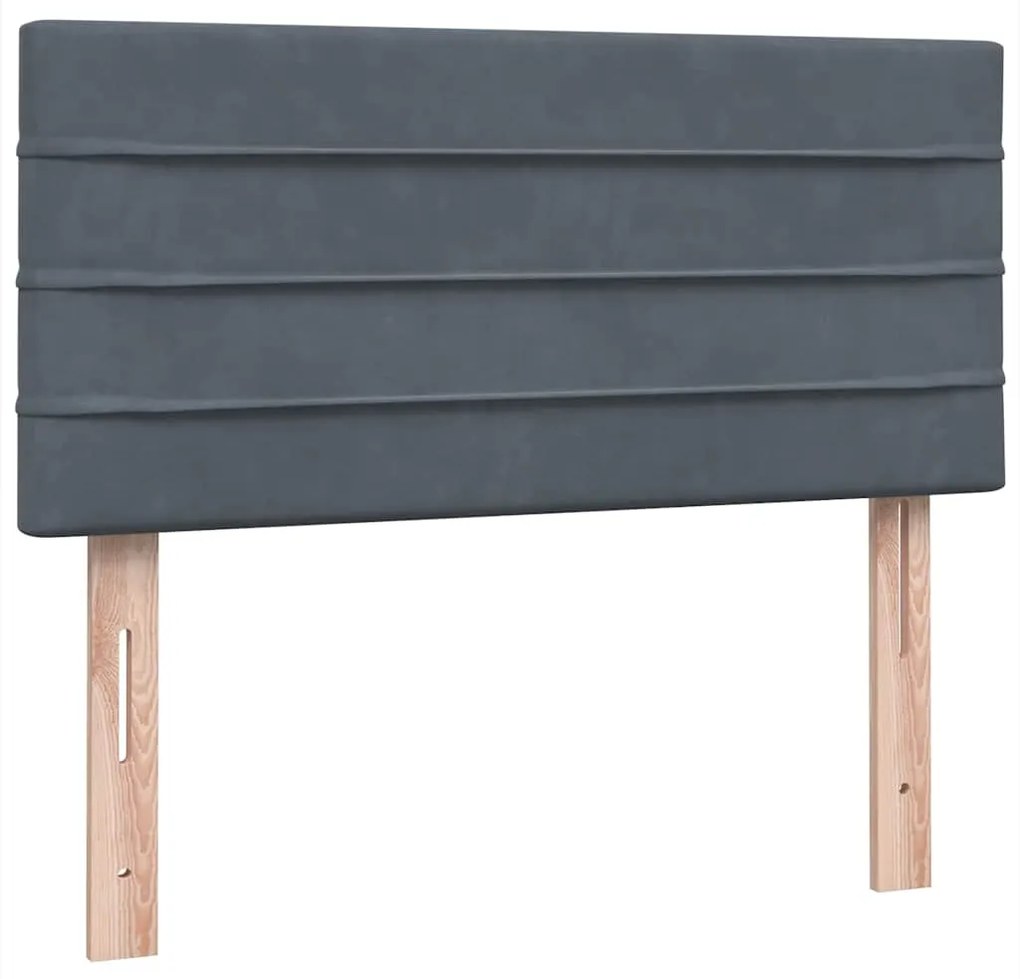Κρεβάτι Boxspring με Στρώμα Σκούρο Γκρι 90x220 εκ. Βελούδινο 3318226