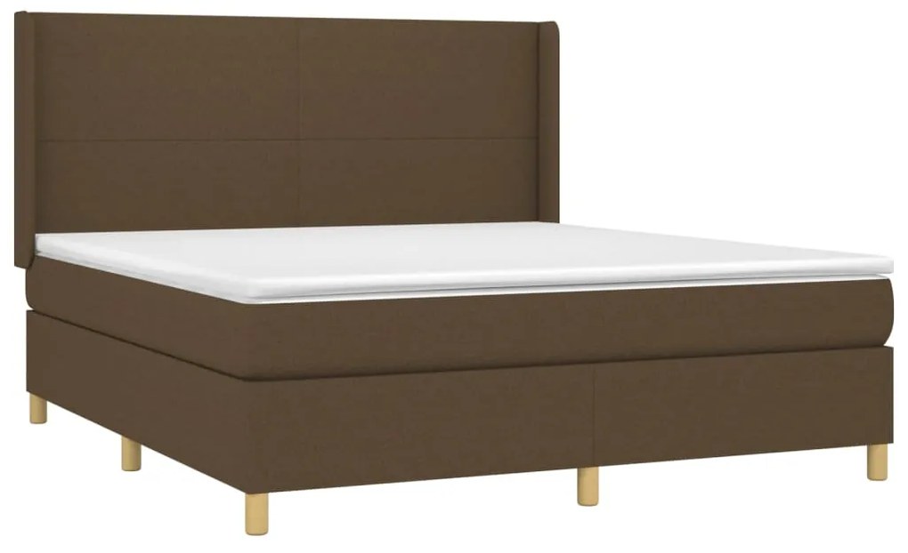 ΚΡΕΒΑΤΙ BOXSPRING ΜΕ ΣΤΡΩΜΑ ΣΚΟΥΡΟ ΚΑΦΕ 160X200 ΕΚ ΥΦΑΣΜΑΤΙΝΟ 3131844