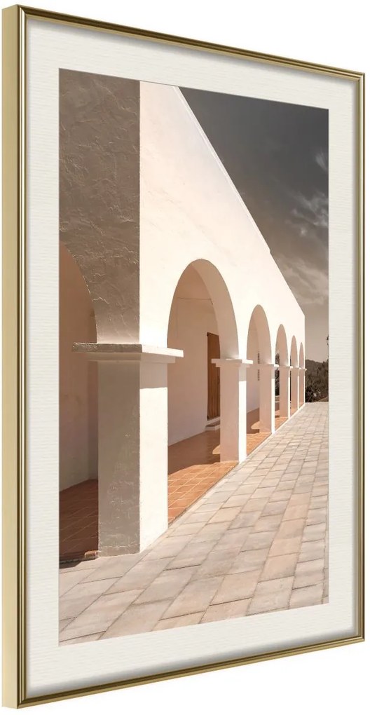 Αφίσα - Sunny Colonnade - 20x30 - Χρυσό - Με πασπαρτού