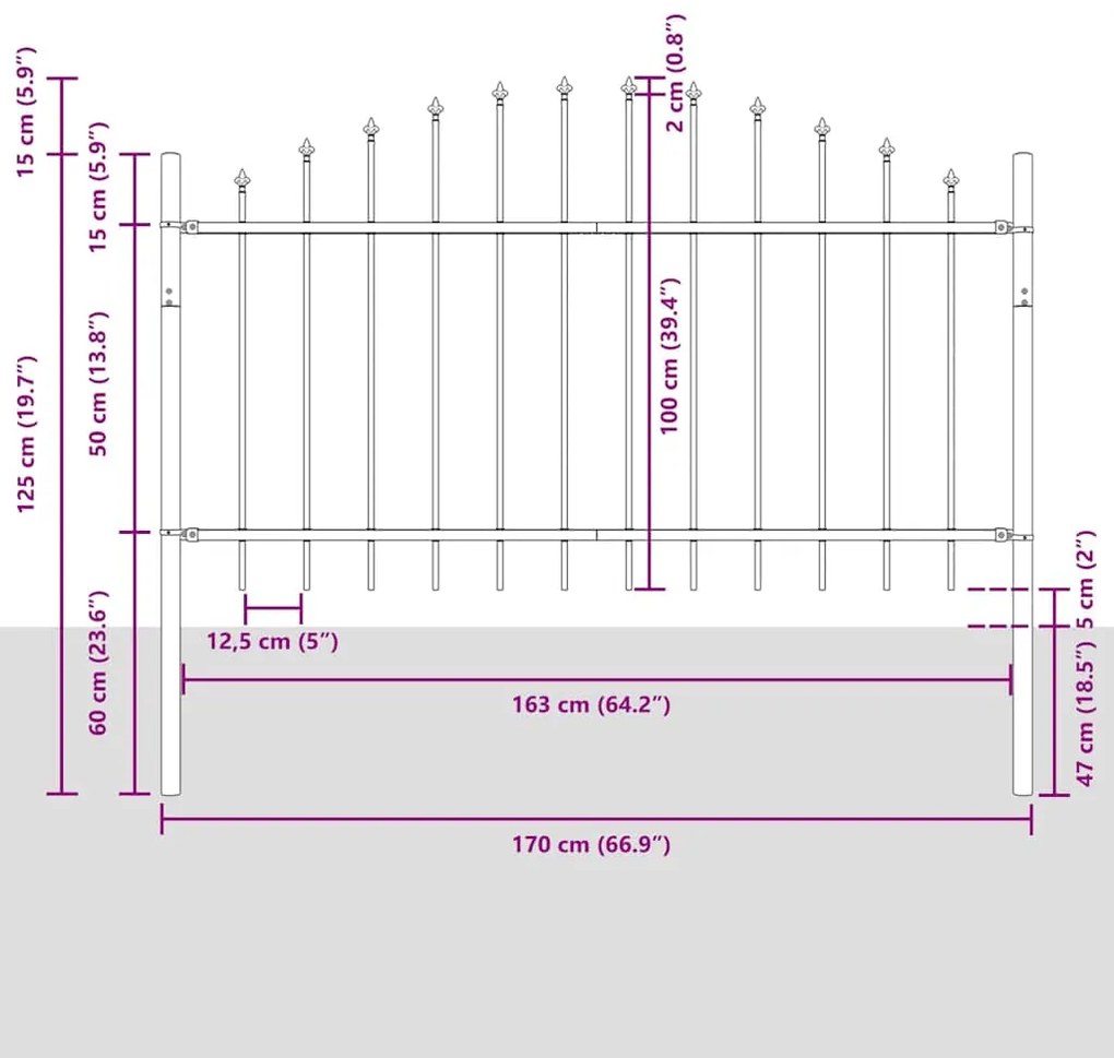 vidaXL Φράχτης Κήπου Λευκό 170 x 100 εκ.
