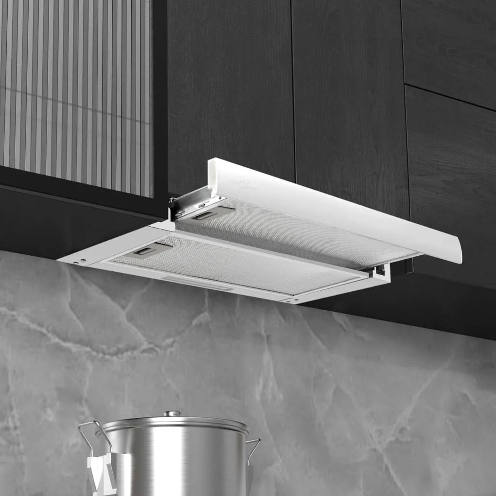 vidaXL Απορροφητήρας Συρόμενος Λεπτός 480μ³/ώρα Αλουμίνιο/Ανοξ. Ατσάλι