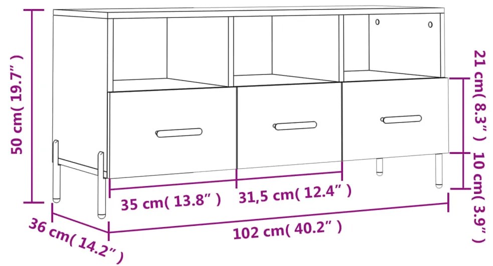 ΈΠΙΠΛΟ ΤΗΛΕΟΡΑΣΗΣ ΓΚΡΙ ΣΚΥΡΟΔΕΜΑΤΟΣ 102X36X50 ΕΚ. ΕΠΕΞ. ΞΥΛΟ 829048