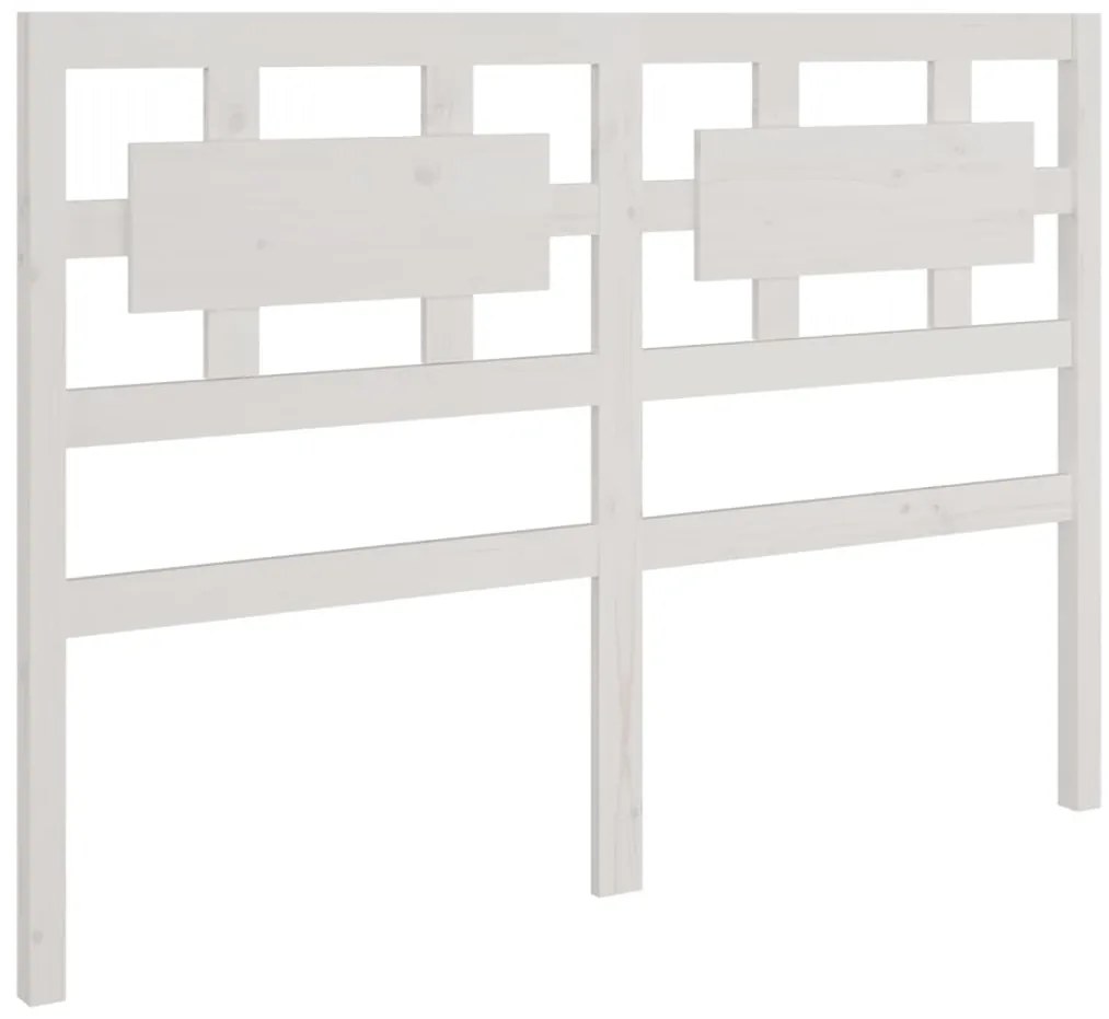 vidaXL Κεφαλάρι Κρεβατιού Λευκό 125,5 x 4 x 100 εκ. Μασίφ Ξύλο Πεύκου