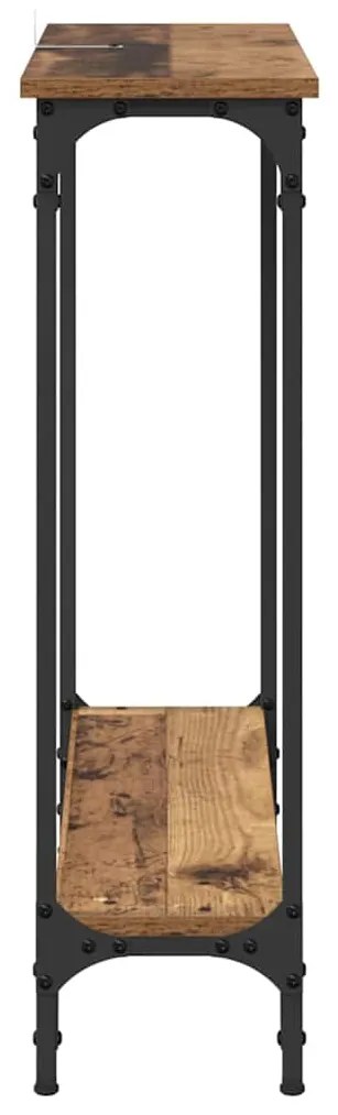 vidaXL Τραπέζι κονσόλας με ράφι Παλιό Ξύλο 75 x 22,5 x 75 εκ