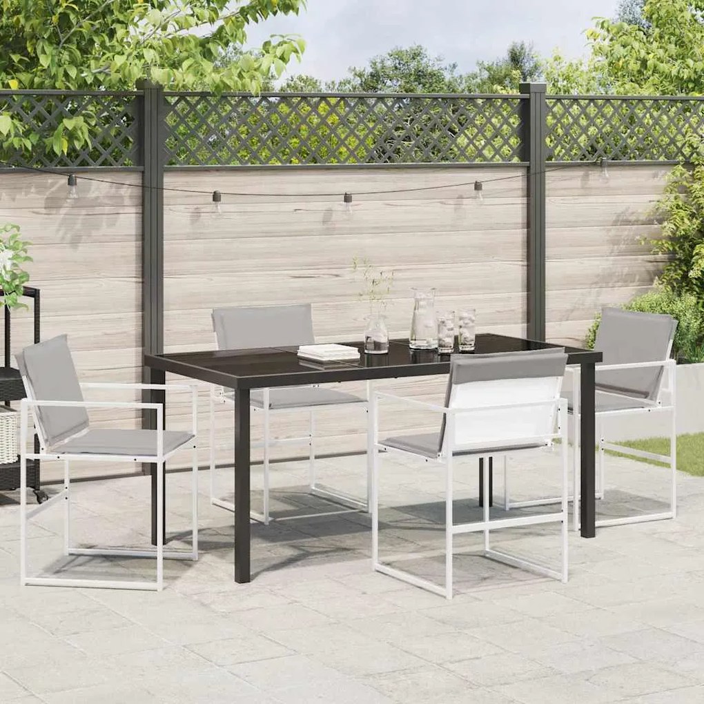 vidaXL Σέτ φαγητού για κήπο 5 pcs Λευκό 160 x 80 x 73 εκ