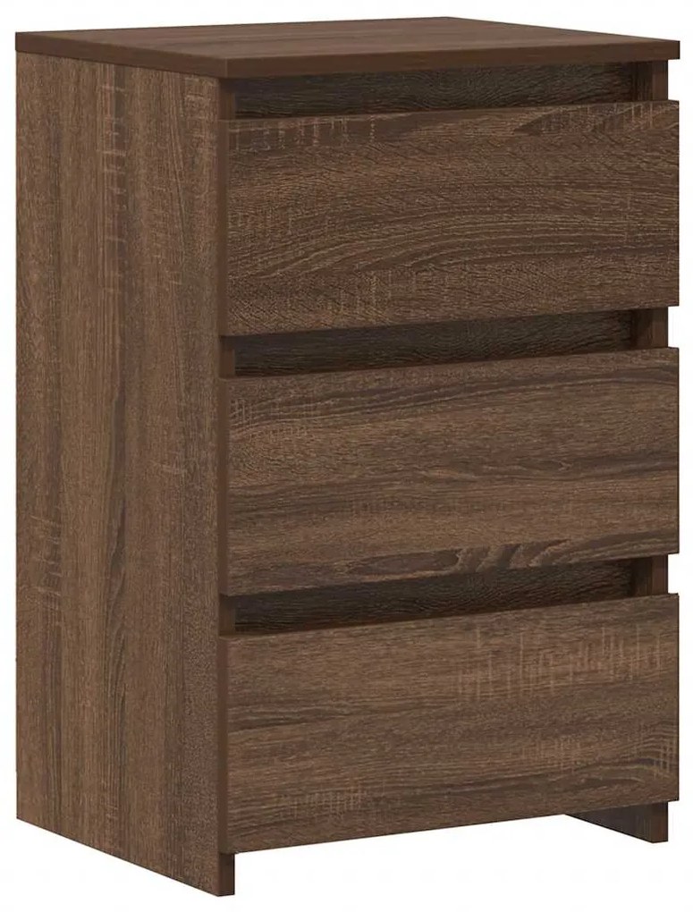 vidaXL Κομοδίνα 2 τεμ. Καφέ Δρυς 40x35x62,5 εκ. από Επεξεργασμένο Ξύλο
