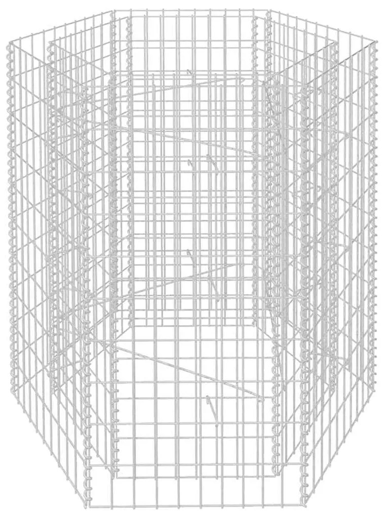 vidaXL Συρματοκιβώτιο - Γλάστρα Υπερυψωμένη Εξάγωνη 100 x 90 x 100 εκ.