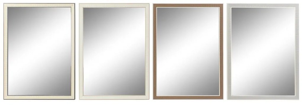 Τοίχο καθρέφτη DKD Home Decor Λευκό Καφέ Γκρι 56 x 2 x 76 cm (4 Μονάδες)