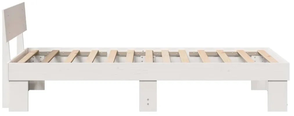 vidaXL Σκελετός Κρεβατιού Λευκό 80 x 200 cm Μασίφ ξύλο πεύκου