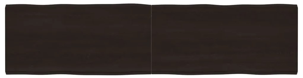 vidaXL Επιφ Τραπεζιού Αν Καφέ 200x50x(2-4)εκ.Ακατέργ. Μασίφ Ξύλο Δρυός