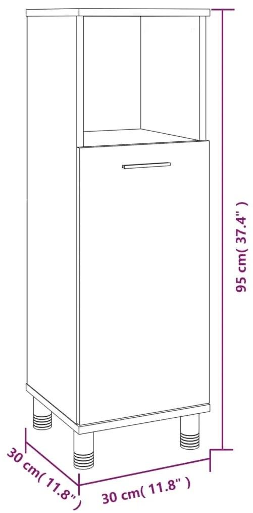 ΝΤΟΥΛΑΠΙ ΜΠΑΝΙΟΥ ΓΚΡΙ SONOMA 30X30X95 ΕΚ. ΕΠΕΞΕΡΓΑΣΜΕΝΟ ΞΥΛΟ 815607