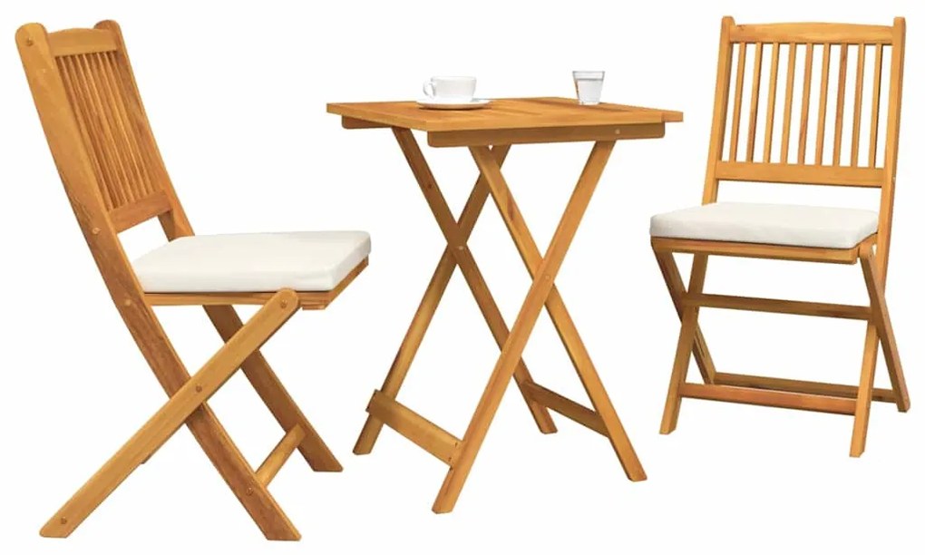 vidaXL Σετ Μπιστρό Κήπου 3 pcs Καφέ Μασίφ ξύλο ακακίας