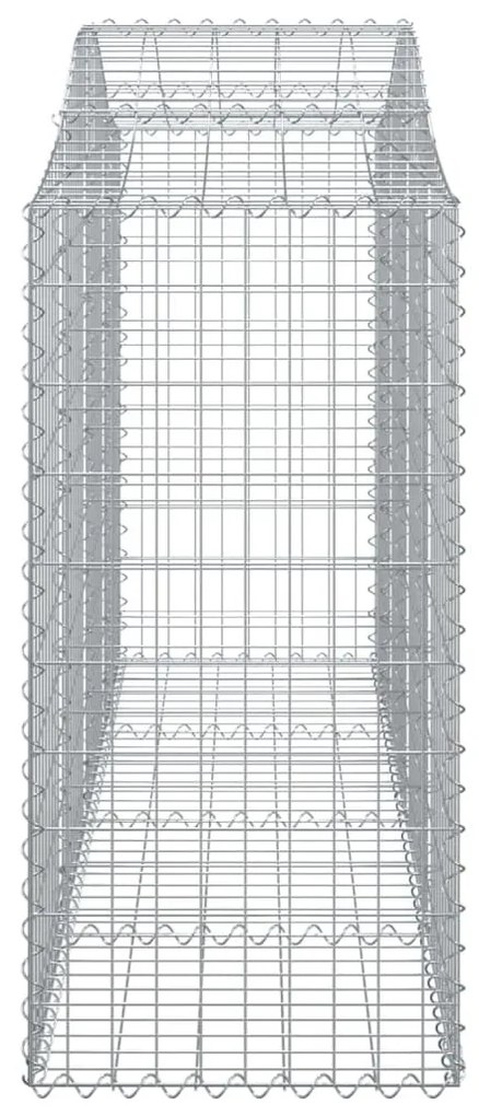 Συρματοκιβώτια Τοξωτά 7 τεμ. 200x50x120/140 εκ. Γαλβαν. Ατσάλι - Ασήμι