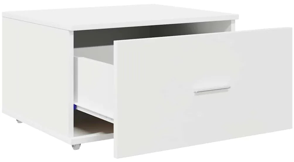 vidaXL Ντουλάπι με Συρτάρια Λευκό 55 x 45 x 33.5 εκ Επεξεργασμένο ξύλο