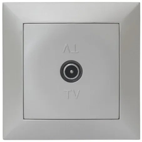 Πρίζα Τηλεόρασης Ενδιάμεση TV Πλήρης Lumen-15-0156-Ασημί 15-0156