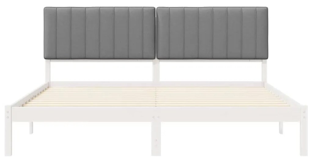 vidaXL Σκελετός Κρεβατιού με Επενδεδυμένο Κεφαλάρι Ανοιχτό γκρι