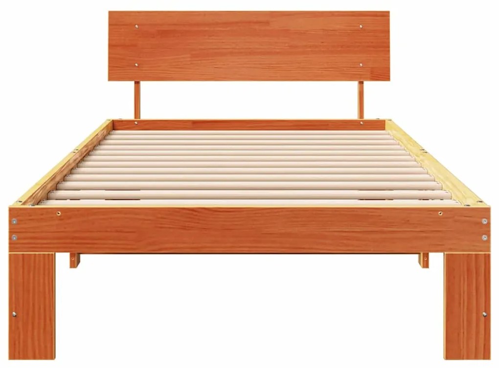 vidaXL Σκελετός Κρεβατιού Καφέ 80 x 200 cm Μασίφ ξύλο πεύκου