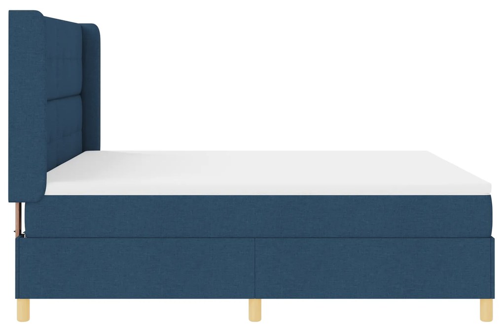 vidaXL Κρεβάτι Box Spring με Στρώμα Μπλε 180x200 εκ Υφάσματος