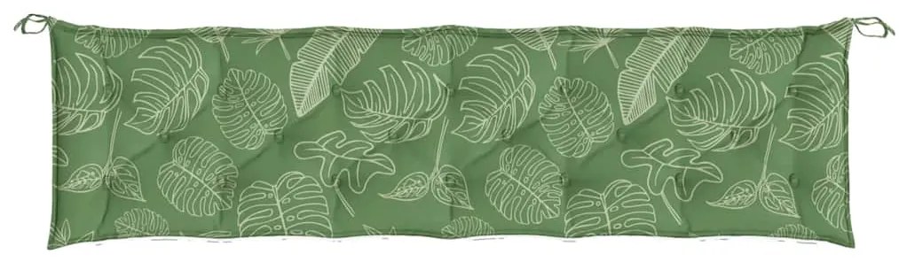 vidaXL Μαξιλάρια Πάγκου Κήπου 2 τεμ. Σχέδιο Φύλλων 200x50x7 εκ. Ύφασμα