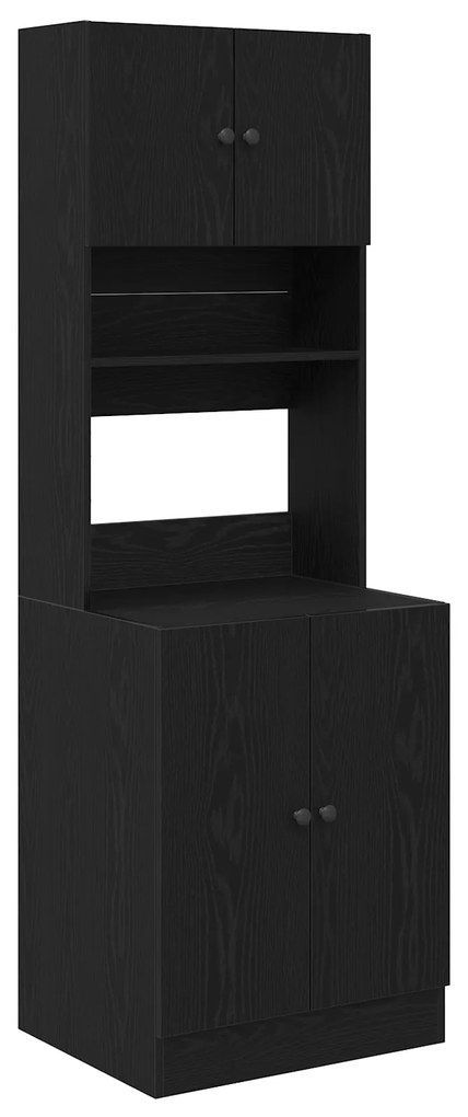 vidaXL ντουλάπι κουζίνας  σε μαύρη δρυ 60x50x180 εκ., φτιαγμένο από ξύλο.