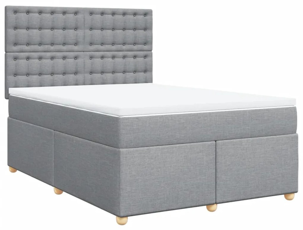 ΚΡΕΒΑΤΙ BOXSPRING ΜΕ ΣΤΡΩΜΑ ΑΝΟΙΧΤΟ ΓΚΡΙ 140X190 ΕΚ. ΥΦΑΣΜΑΤΙΝΟ 3293589