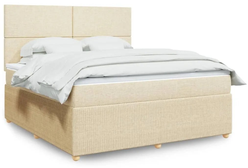 ΚΡΕΒΑΤΙ BOXSPRING ΜΕ ΣΤΡΩΜΑ ΚΡΕΜ 180X200 ΕΚ. ΥΦΑΣΜΑΤΙΝΟ 3292133