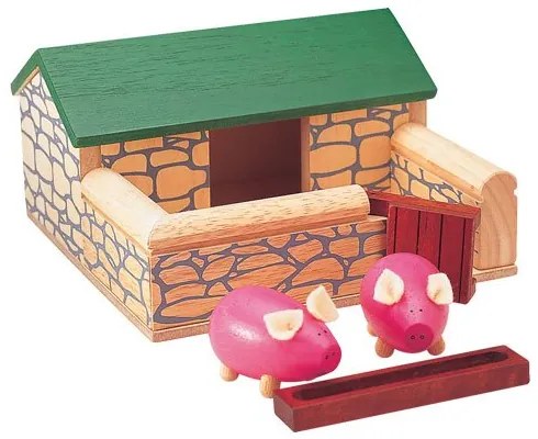 Σετ γουρουνάκια σε χοιροστάσιο για κουκλόσπιτο PIn Toy (2) τεμάχια