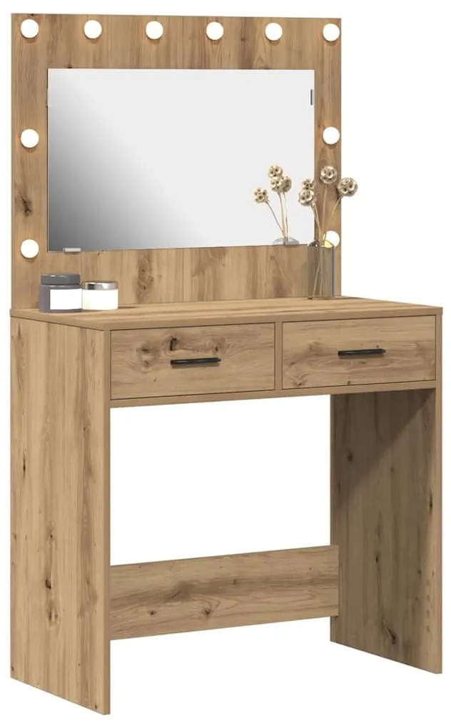 vidaXL Κομοδίνο artisan δρυς 78.5 x 41 x 135 εκ Επεξεργασμένο ξύλο