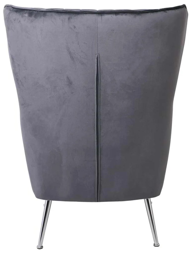 Πολυθρόνα CROMA Ύφασμα Γκρι Velure 76x80x104cm
