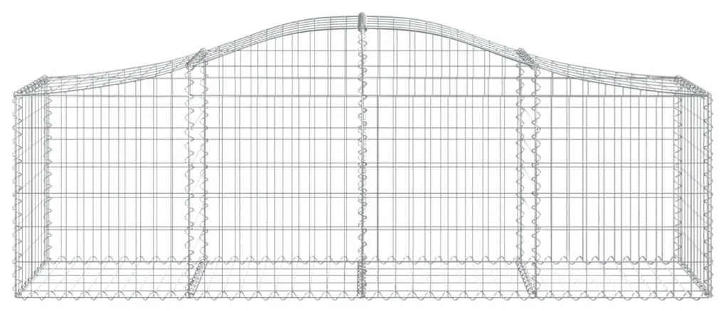 Συρματοκιβώτια Τοξωτά 7 τεμ. 200x50x60/80 εκ. Γαλβαν. Ατσάλι - Ασήμι