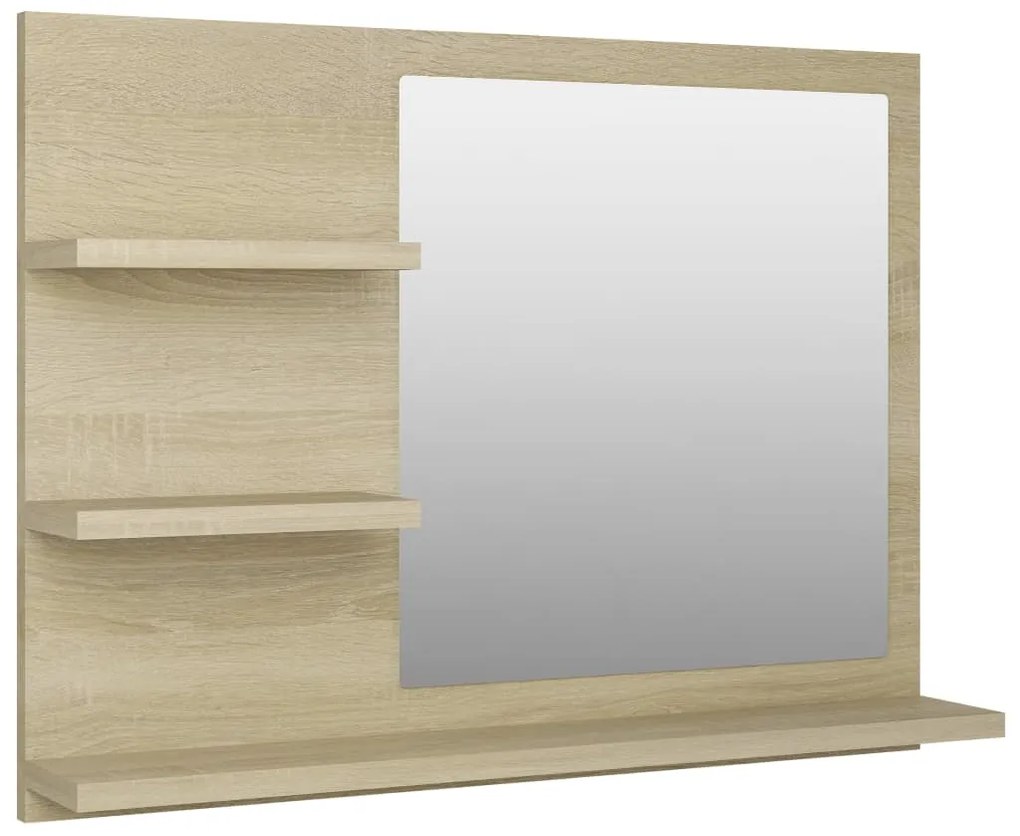 vidaXL Καθρέφτης Μπάνιου Sonoma Δρυς 60 x 10,5 x 45 εκ. Επεξ. Ξύλο