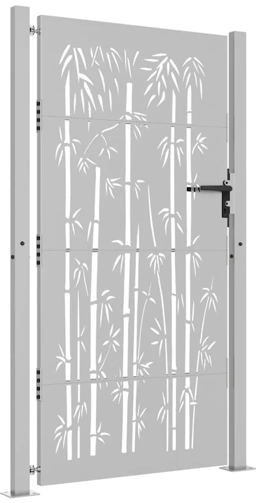 vidaXL Πόρτα Κήπου από Μπαμπού με Σχέδιο Ατσάλι Corten 100 x 200 εκ.