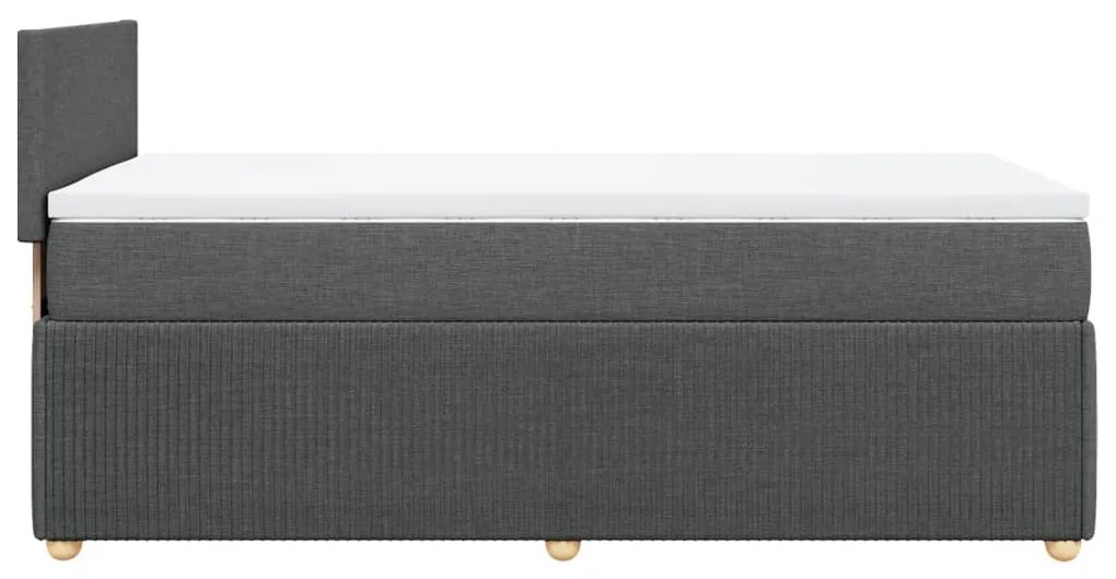 ΚΡΕΒΑΤΙ BOXSPRING ΜΕ ΣΤΡΩΜΑ ΣΚΟΥΡΟ ΓΚΡΙ 90X200 ΕΚ. ΥΦΑΣΜΑΤΙΝΟ 3287333