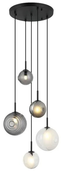 Κρεμαστό Φωτιστικό Οροφής 5xG9 LED 5W IP20 Φιμέ 23057 Zambelis-23057-Φιμέ/Smoke 23057