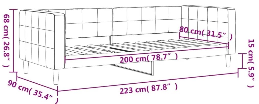 Καναπές Κρεβάτι Μπλε 80 x 200 εκ. Βελούδινος - Μπλε