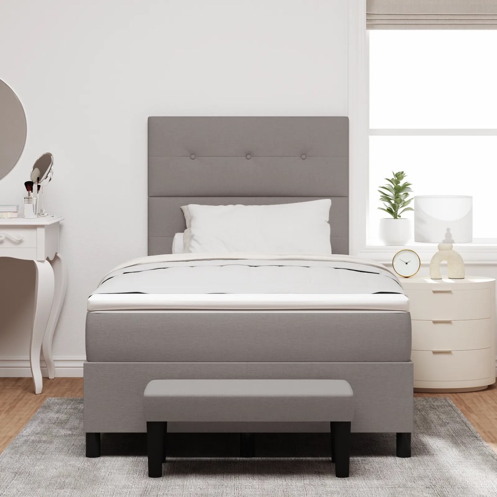vidaXL Κρεβάτι με ελατήρια με στρώμα Taupe 120 x 200 cm ύφασμα