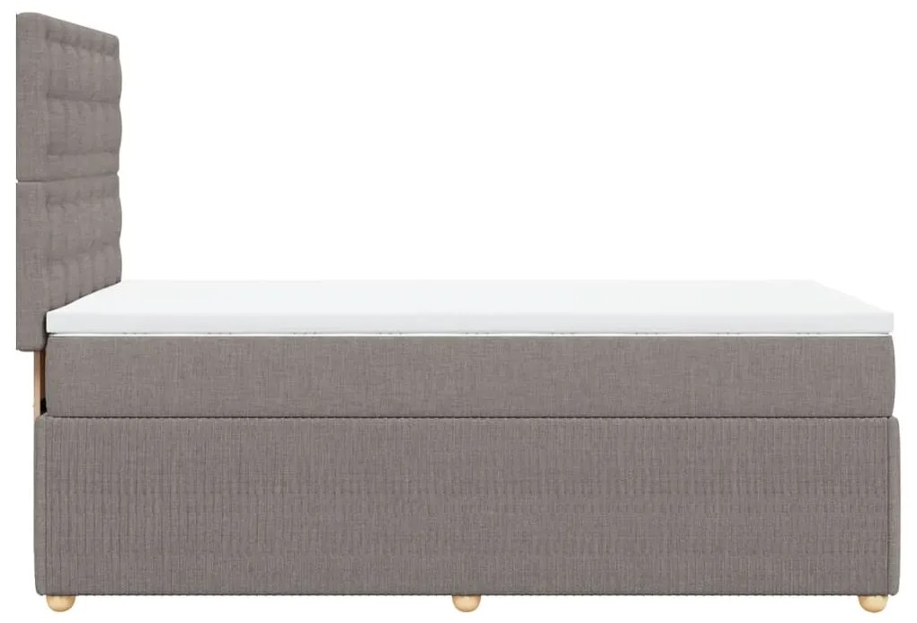 Κρεβάτι Boxspring με Στρώμα Taupe 90x190 εκ.Υφασμάτινο - Μπεζ-Γκρι