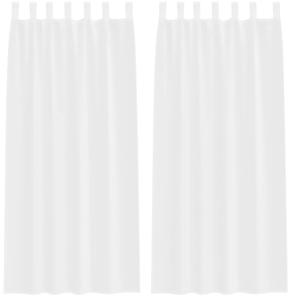 vidaXL Κουρτίνες με κουρτίνες 2 pcs Λευκό 140 x 225 cm Πολυεστέρας