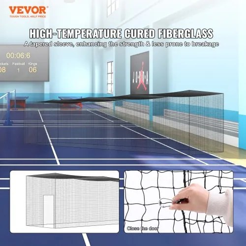 VEVOR Baseball Batting Netting, Professional Softball Baseball Batting Hitting Training Net, Practice Portable Pitching Cage Net with Door &amp; Carry Bag, Heavy Duty Enclosed PE Netting, 55FT (NET ONLY)
