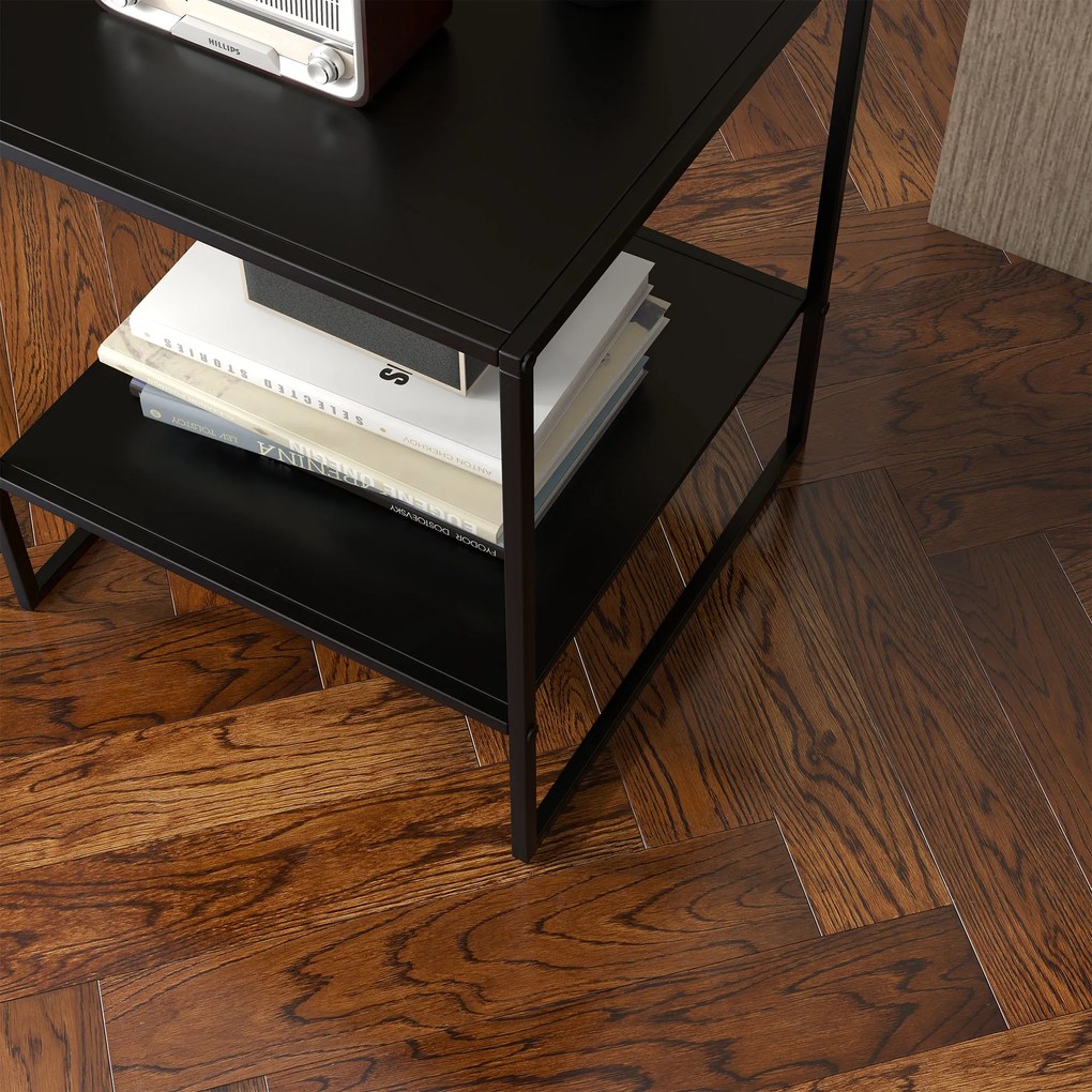 Τραπεζάκι σαλονιού HOMCOM Industrial Design, 1 ράφι, Μαύρο
