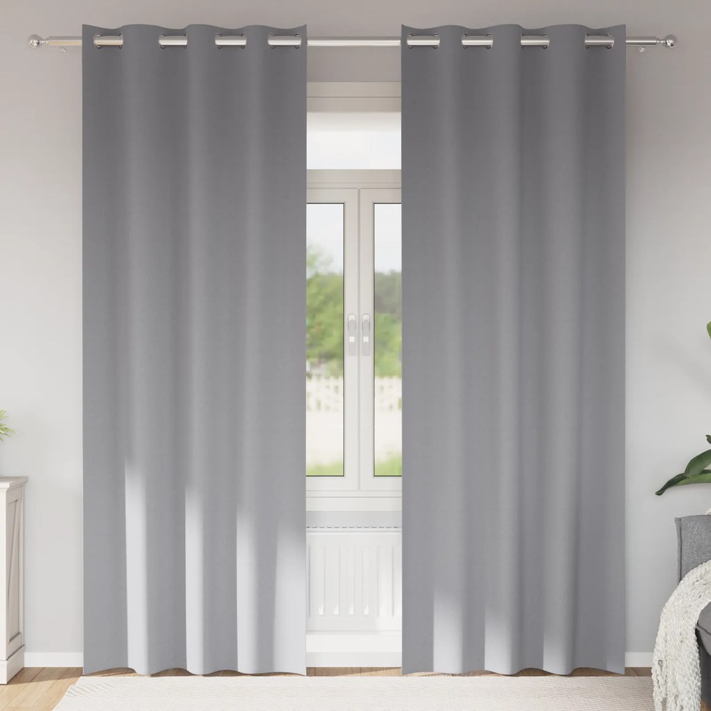 vidaXL Κουρτίνες 2 pcs Ανοιχτό γκρι 225 x 140 εκ. Πολυεστέρας