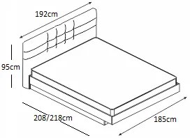 Κρεβάτι ξύλινο με δερμάτινη/ύφασμα LIMITED 180x190 DIOMMI 45-034