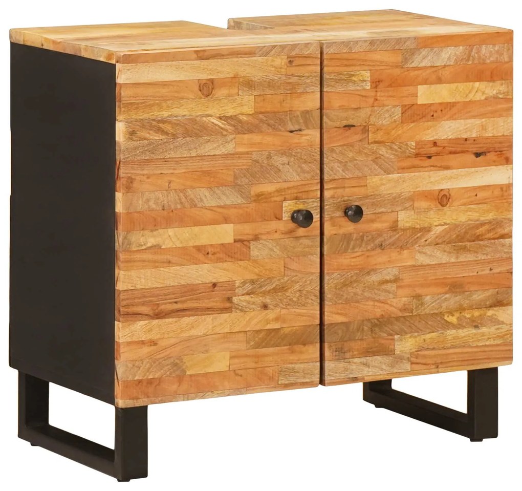 vidaXL Σετ Μπάνιου με συρτάρι με ράφι Φυσικό Στερεό ξύλο μάνγκο