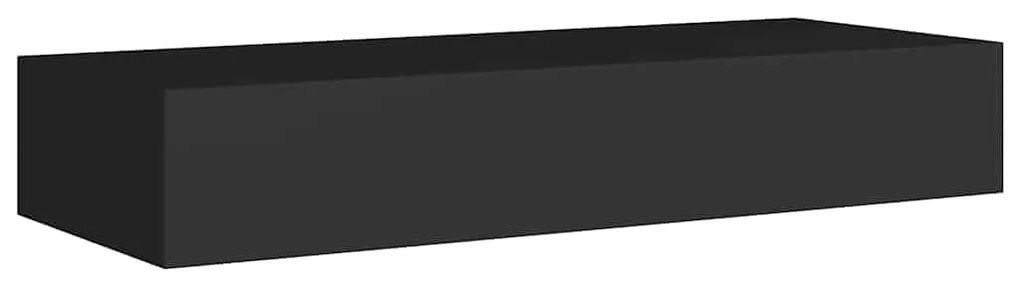 vidaXL Ράφια Τοίχου με Συρτάρια 2 Τεμ. Μαύρα 60 x 23,5 x 10εκ. από MDF