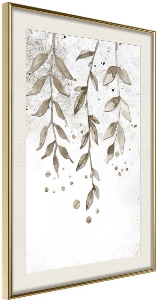 Αφίσα - Curtain of Leaves - 40x60 - Χρυσό - Με πασπαρτού