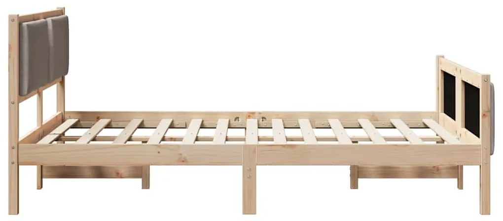 vidaXL Σκελετός Κρεβατιού με κεφαλάρι Taupe 150 x 200 cm ύφασμα