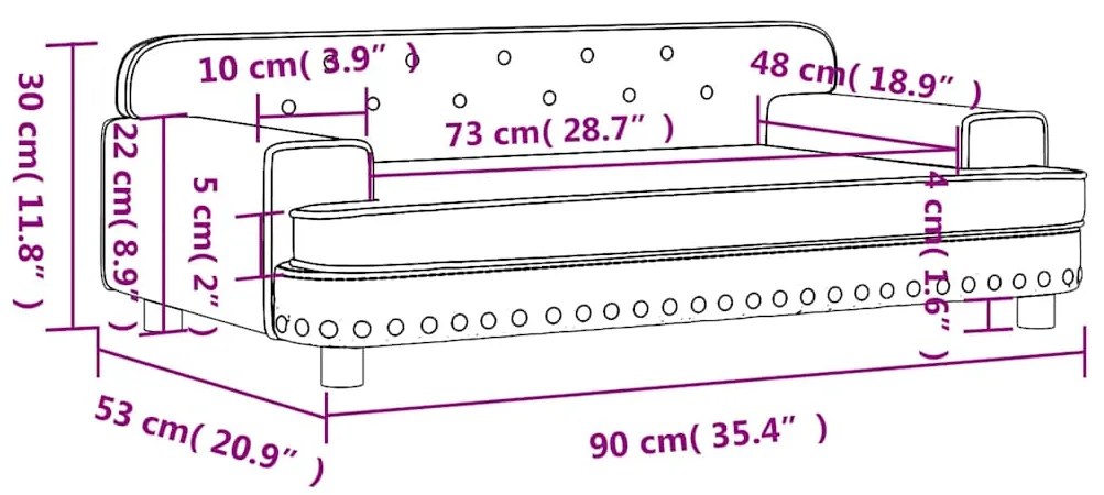 vidaXL Καναπές Παιδικός Κρεμ 90 x 53 x 30 εκ. από Βελούδο