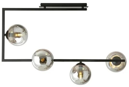 Φωτιστικό Οροφής Ατσάλι-Γυαλί 4xE14 SOMA Made in Poland Emibig-1290/4-Ανθρακί 1290/4